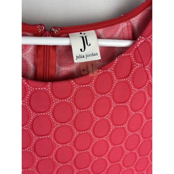 Julia Jordan Fuchsia Pink Sheath Dress | Size 4 | White Stitch Detail - Picture 2 of 6